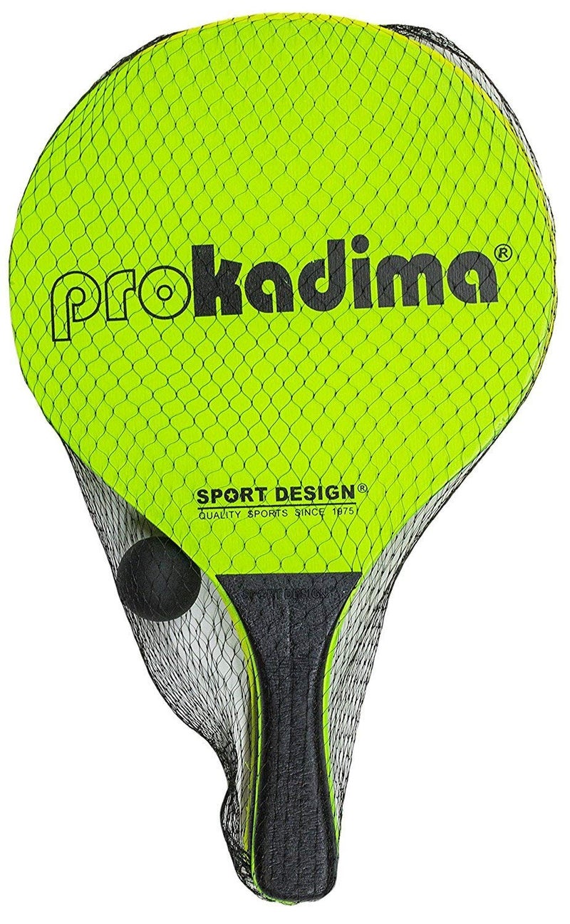 Pro Kadima Paddle Ball Set (Assorted Colors) (Neon Green/Yellow) - Image 1